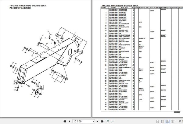 Tadano Cargo Crane TM Z260 Parts Catalog 2