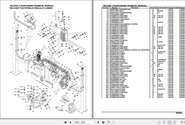 Tadano Cargo Crane TM Z500 Parts Catalog 2