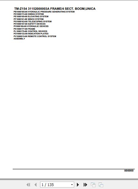 Tadano Cargo Crane TM Z514 Parts Catalog 1