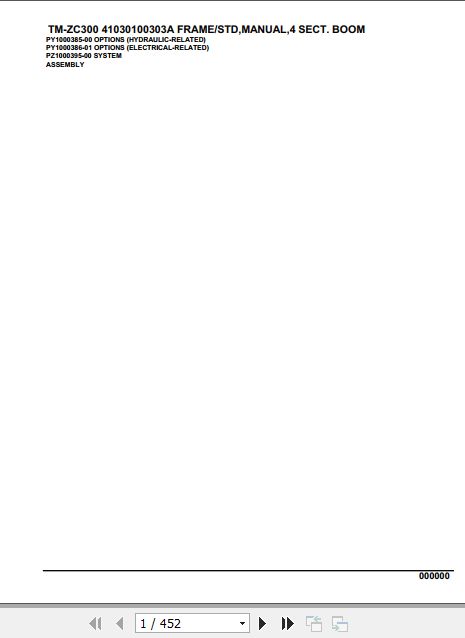 Tadano Cargo Crane TM ZC300 Parts Catalog 1