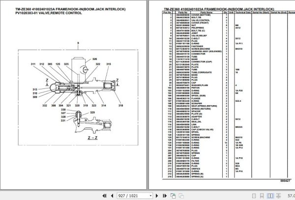 Tadano Cargo Crane TM ZE360 Parts Catalog 2