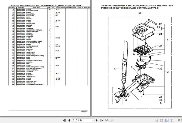 Tadano Cargo Crane TM ZF100 Parts Catalog 2
