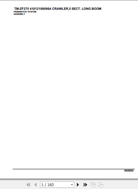 Tadano Cargo Crane TM ZF275 Parts Catalog 1