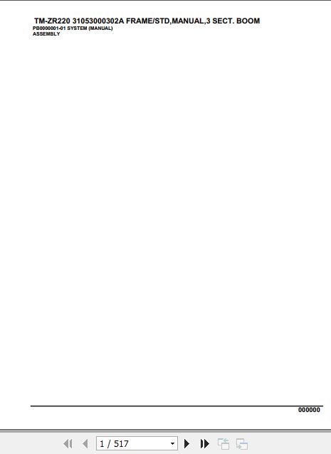 Tadano Cargo Crane TM ZR220 Parts Catalog 1