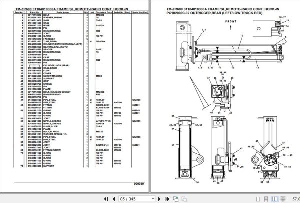Tadano Cargo Crane TM ZR600 Parts Catalog 2