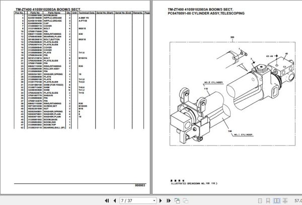 Tadano Cargo Crane TM ZT400 Parts Catalog 2