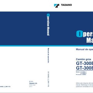 Tadano Carrier GT 300EL 3 GT 300ER 3 Operation Manual GT 300EL 3 OM1 17S 2023 ES 1
