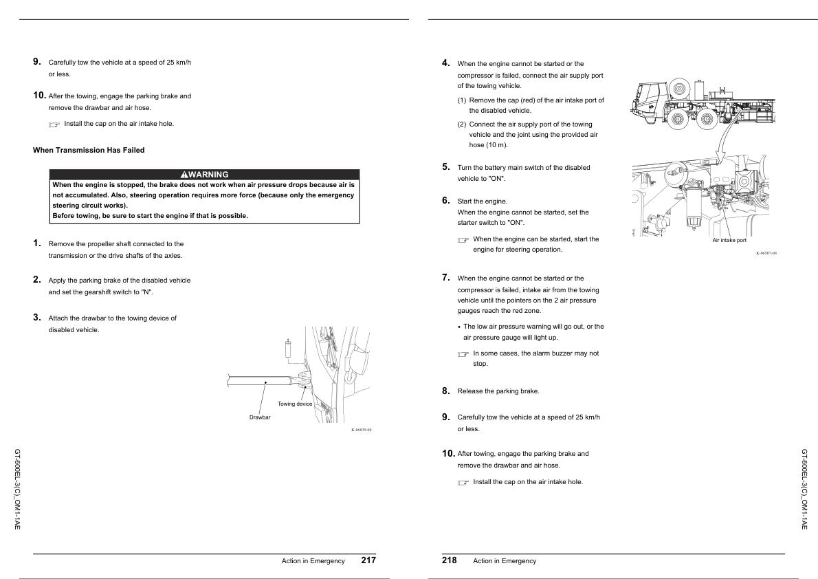 Tadano Carrier GT 600EL 3 Operation Manual GT 600EL 3C OM1 1AE 2023 2