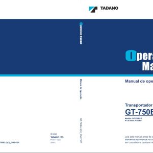 Tadano Carrier GT 750EL 3 Operation Manual GT 750EL 3C OM2 12P 2023 PT 1