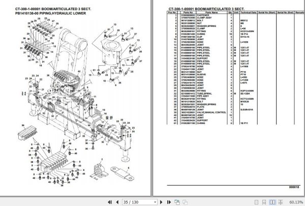 Tadano Concrete Pump CT 300 1 00001 Boom Articulated 3 Sect Parts Catalog 2