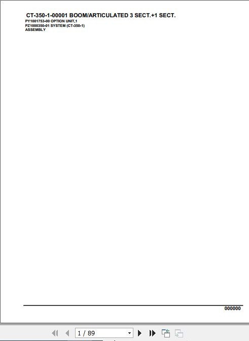 Tadano Concrete Pump CT 350 1 00001 Boom Articulated 3 Sect 1 Sect Parts Catalog 1