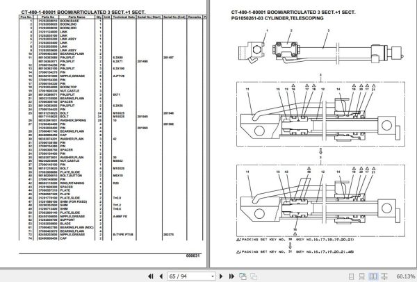 Tadano Concrete Pump CT 400 1 00001 Boom Articulated 3 Sect 1 Sect Parts Catalog 2