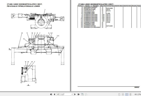 Tadano Concrete Pump CT 600 1 00001 Boom Articulated 3 Sect Parts Catalog 2