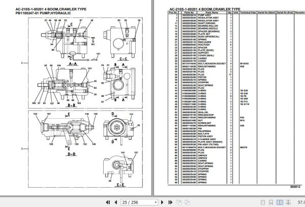 Tadano Crane AC 210S 1 80201 4 Boom Crawler Type Parts Catalog 2