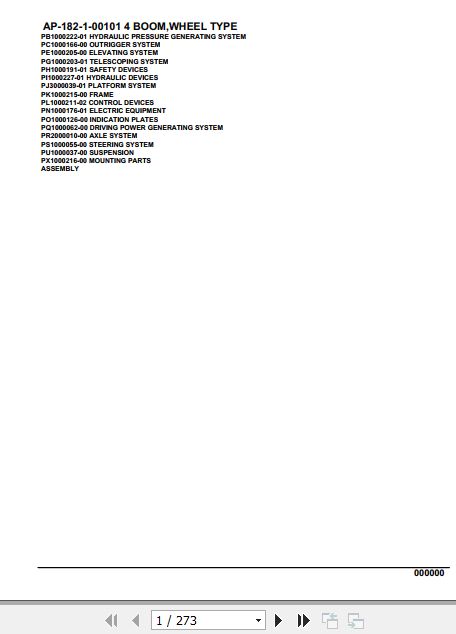 Tadano Crane AP 182 1 00101 4 Boom Wheel Type Parts Catalog 1