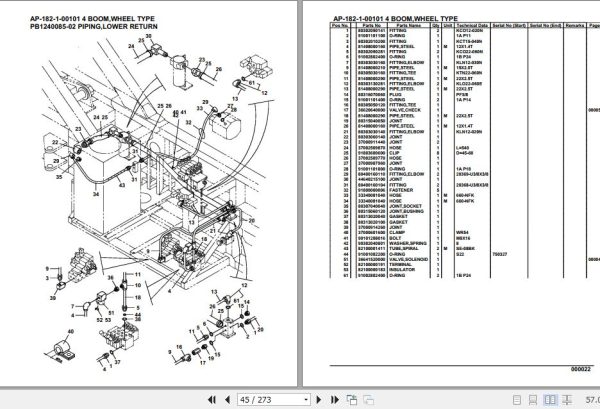 Tadano Crane AP 182 1 00101 4 Boom Wheel Type Parts Catalog 2
