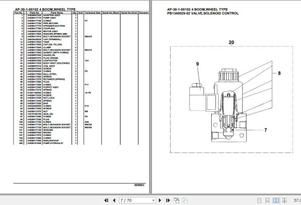 Tadano Crane AP 30 1 00102 4 Boom Wheel Type Parts Catalog 2