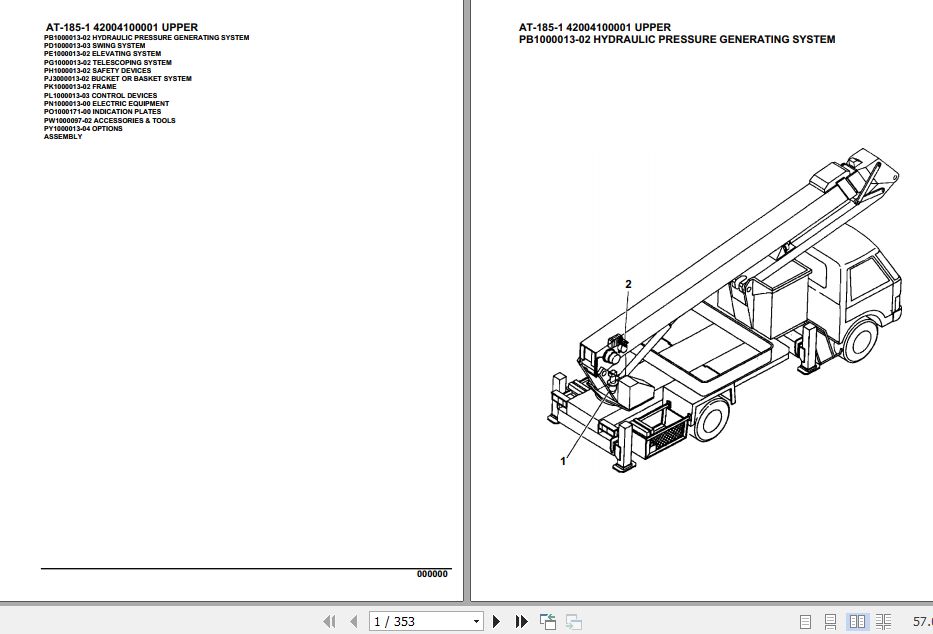 Tadano Crane AT 185 1 Parts Catalog 1