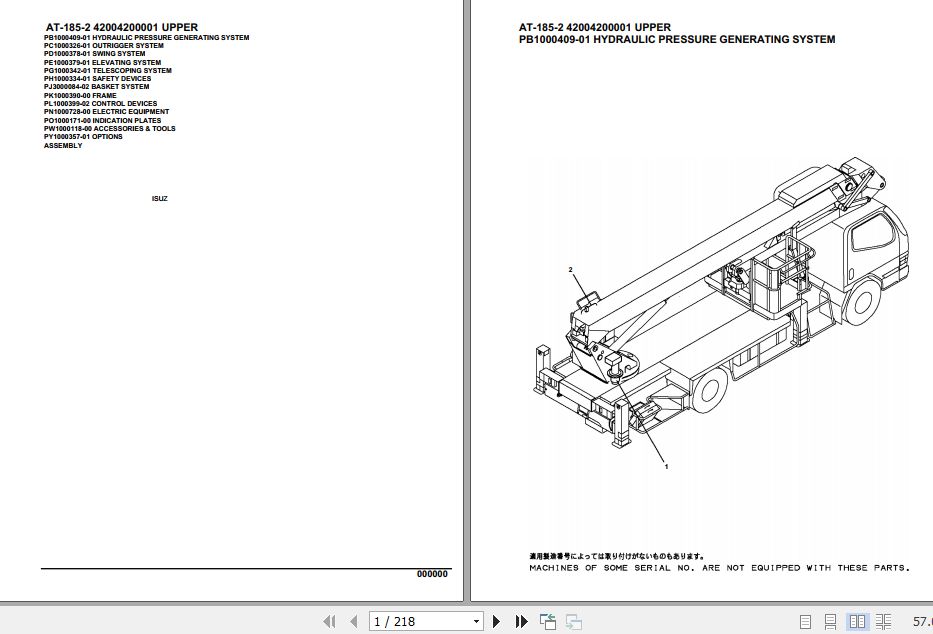 Tadano Crane AT 185 2 Parts Catalog 1