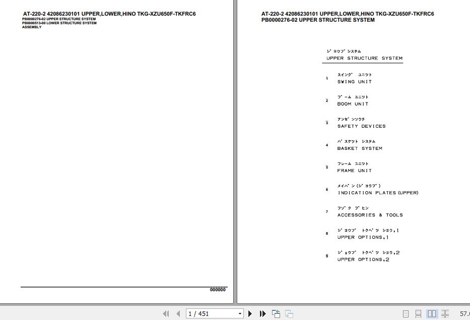 Tadano Crane AT 220 2 Parts Catalog 1