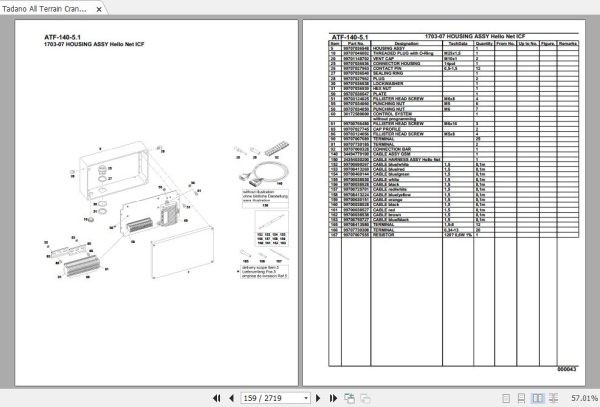 Tadano Crane ATF 140 5.1 2269101 2269499 Parts Catalog 2