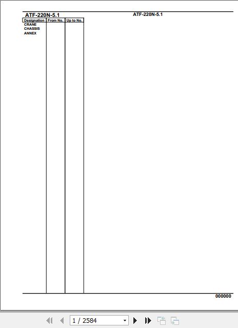 Tadano Crane ATF 220N 5.1 206710 Particular Parts Catalog 1