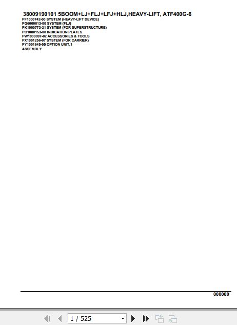 Tadano Crane ATF 400G 6J Parts Catalog 1