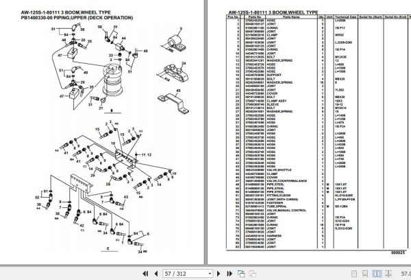 Tadano Crane AW 125S 1 80111 3 Boom Wheel Type Parts Catalog 2