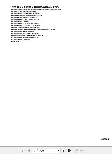 Tadano Crane AW 185 2 00401 3 Boom Wheel Type Parts Catalog 1