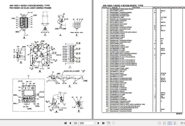 Tadano Crane AW 190S 1 80202 4 Boom Wheel Type Parts Catalog 2