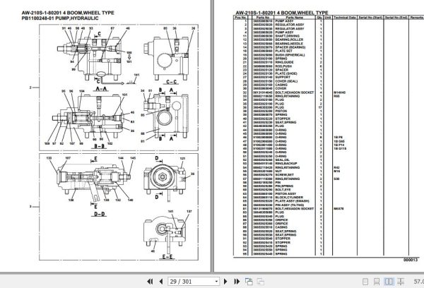 Tadano Crane AW 210S 1 80201 4 Boom Wheel Type Parts Catalog 2