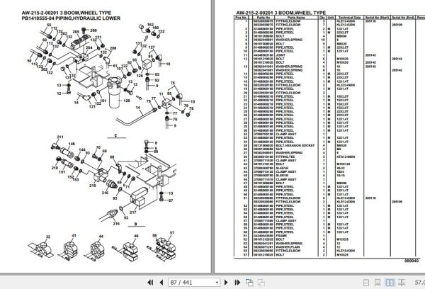Tadano Crane AW 215 2 00201 3 Boom Wheel Type Parts Catalog 2