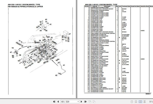 Tadano Crane AW 250 1 00103 3 Boom Wheel Type Parts Catalog 2