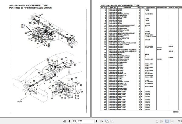 Tadano Crane AW 250 1 00201 3 Boom Wheel Type Parts Catalog 2