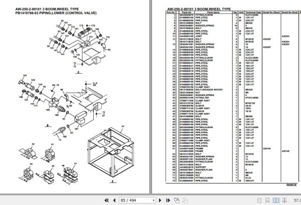 Tadano Crane AW 250 2 80101 3 Boom Wheel Type Parts Catalog 2