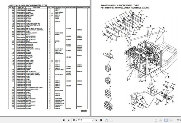 Tadano Crane AW 370 1 81011 4 Boom Wheel Type Parts Catalog 2