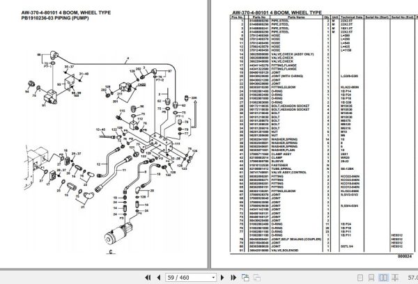 Tadano Crane AW 370 4 80101 4 Boom Wheel Type Parts Catalog 2