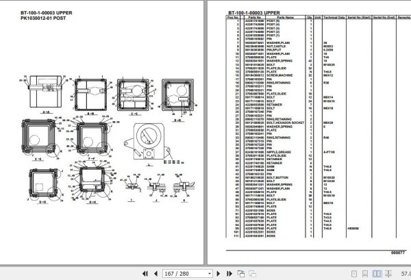 Tadano Crane BT 100 1 00003 Upper Parts Catalog 2