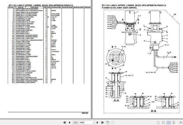 Tadano Crane BT 110 1 40813 Upper Lower Isuzu 2PG NPR88YN FN5AY D Parts Catalog 2