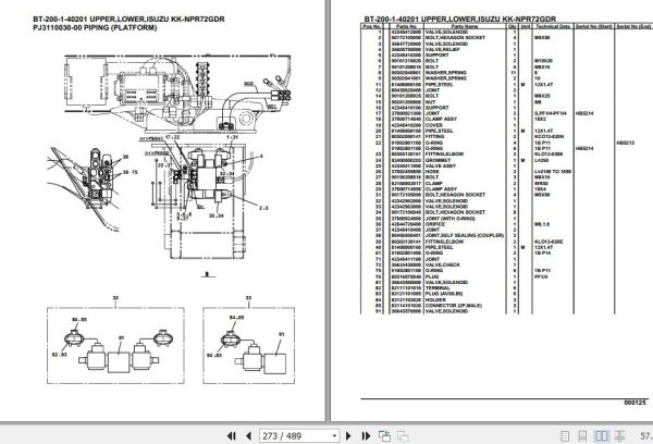 Tadano Crane BT 200 1 40201 Upper Lower Isuzu KK NPR72GDR Parts Catalog 2