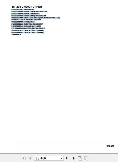 Tadano Crane BT 200 2 00001 Upper Parts Catalog 1