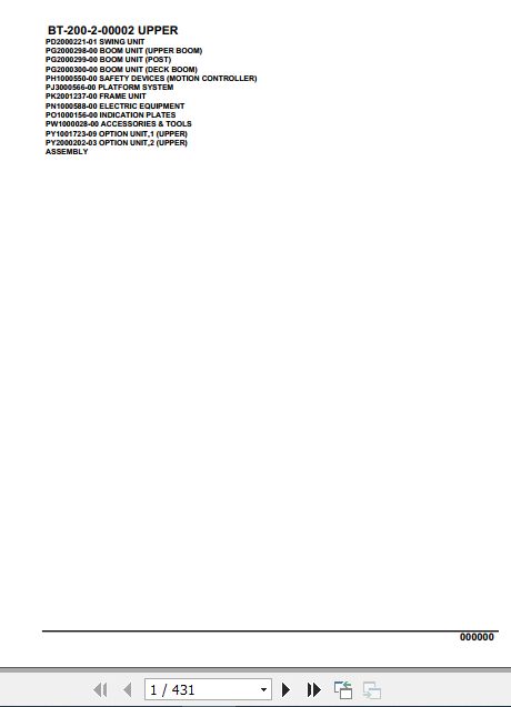 Tadano Crane BT 200 2 00002 Upper Parts Catalog 1