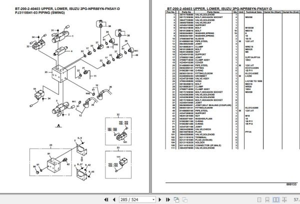 Tadano Crane BT 200 2 40403 Upper Lower Isuzu 2PG NPR88YN FN5AY D Parts Catalog 2