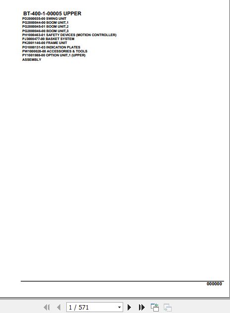 Tadano Crane BT 400 1 00005 Upper Parts Catalog 1