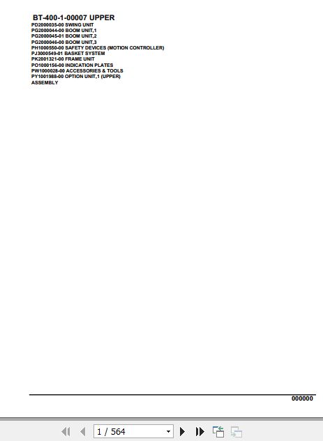 Tadano Crane BT 400 1 00007 Upper Parts Catalog 1