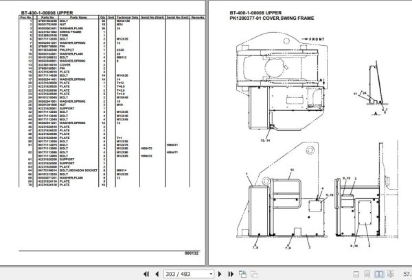 Tadano Crane BT 400 1 00008 Upper Parts Catalog 2