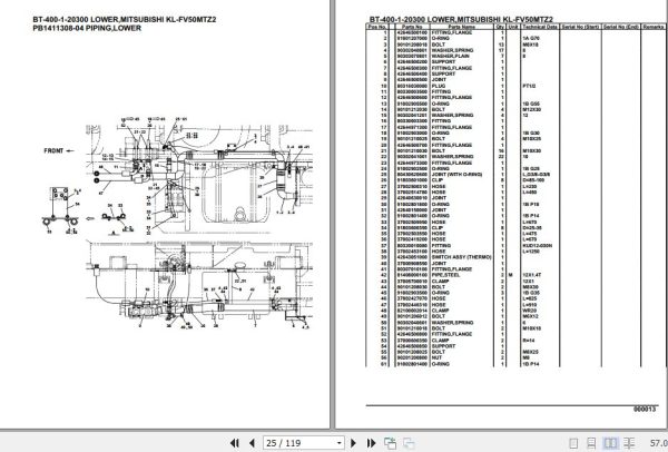 Tadano Crane BT 400 1 20300 Lower Mitsubishi KL FV50MTZ2 Parts Catalog 2