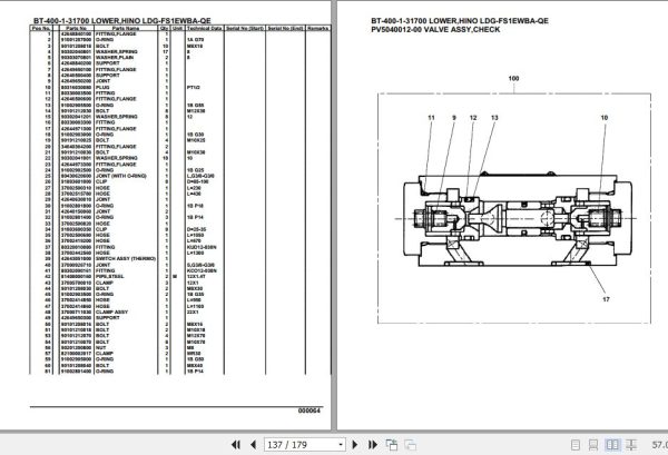 Tadano Crane BT 400 1 31700 Lower Hino BDG FS1EWYA Parts Catalog 2