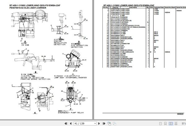 Tadano Crane BT 400 1 31900 Lower Hino QDG FS1EWBA ZAF Parts Catalog 2