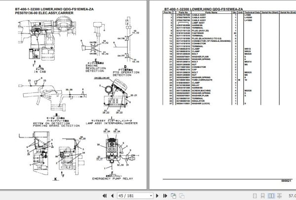 Tadano Crane BT 400 1 32300 Lower Hino QDG FS1EWEA ZA Parts Catalog 2